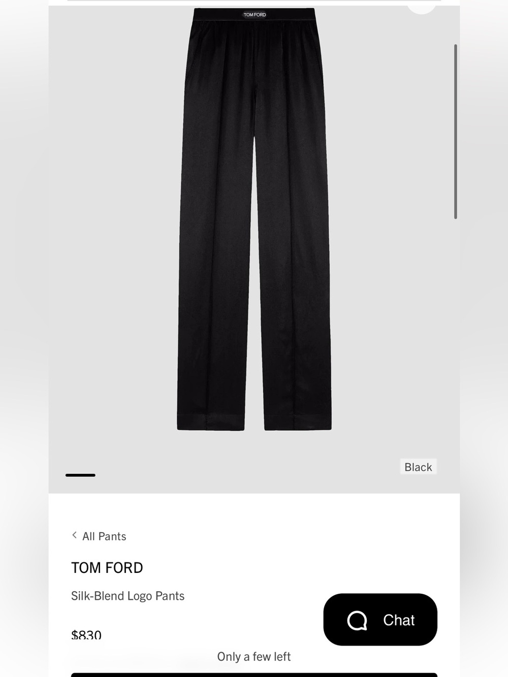 Tom Ford Black Tailored Silk-Blend Trousers- NWOT - SIZE XS
